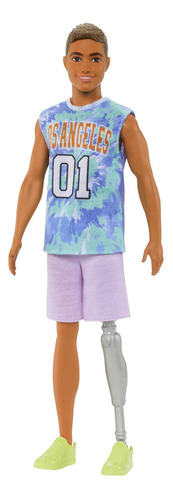Barbie Fashion & Beauty Muñeco Ken con pierna prostética con empaque de vinilo reutilizable ideal para los niños amantes de la moda para niñas de 3 años en adelante