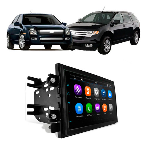 Multimidia 7 Mp5/bt/usb + Moldura Preta Edge Fusion Mustang