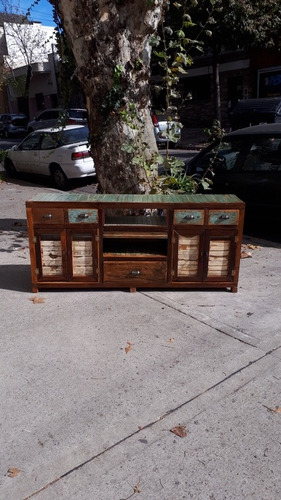 Mueble Para Tv Estilo Rustico Vintage Madera Dura 