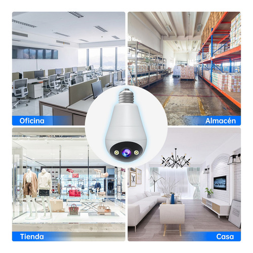 3pcs Cámara De Seguridad Wifi De 3mp E27 Visión Nocturna
