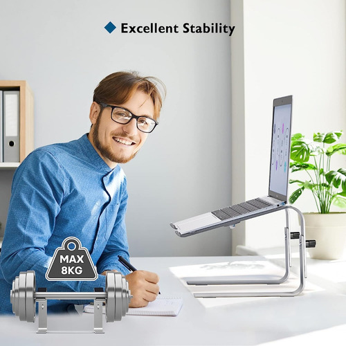 Imagen 4 de 8 de Base Soporte Ajustable Pc Portátil Laptop Ergonómic Aluminio