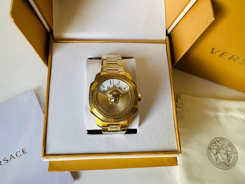 Reloj Pulsera Versace Dorado Para Hombre Dorada Dorado Bdbdj (Usado)