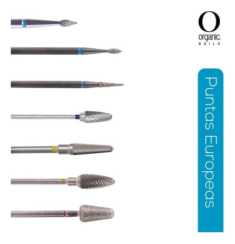 Punta Europea Gota Diamante Azul Manicura Uñas Organic Nails