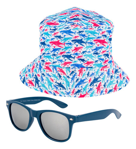 Set De Sombrero Y Lentes De Sol Para Bebé Azul 0-3 Años 85701