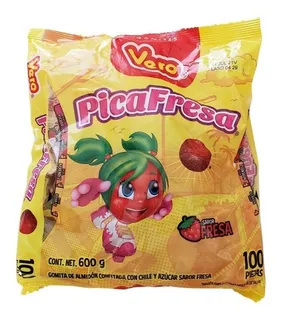Bolsa De Pica Fresa Vero Con 100 Piezas