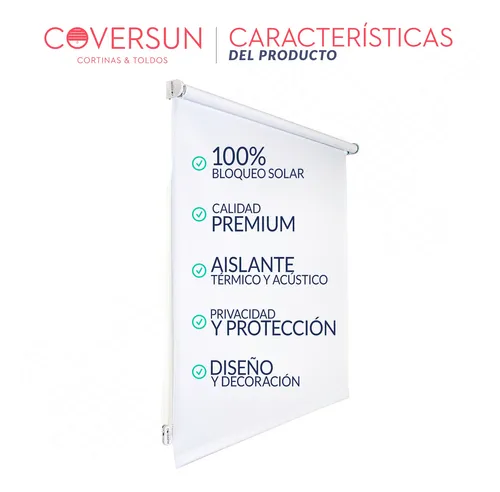 Cortina Roller Blackout 55x130 Cm Standard Coversun Blanco