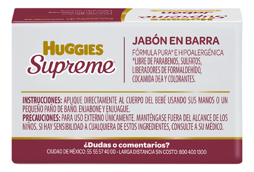 Jabon En Barra Huggies Supreme Proteccion Delicada 80g