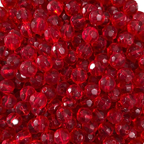 30 Miçangas Contas De Cristal Vidro 10mm Umbanda E Candomble Cor Vermelho Escuro