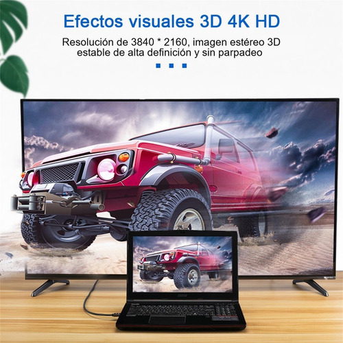 Imagen 6 de 10 de Cable Hdmi 2 Metros Hd 4k 60hz Tv Pc Laptop Ps4 Xbox