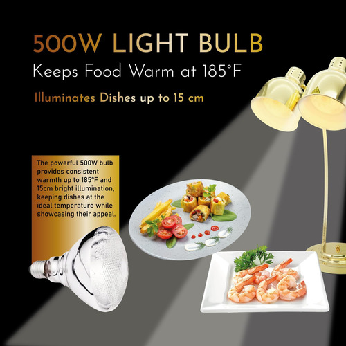 Lámpara De Mesa Portátil Homeluvo Gold De 500 W Para Calenta