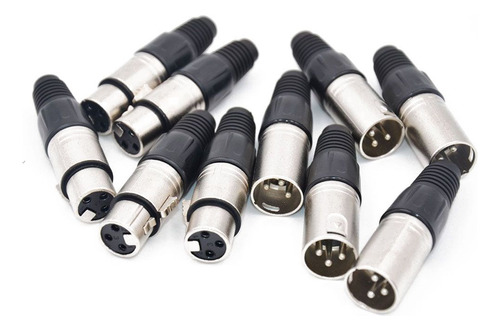 10 Conectores De Soldadura Xlr De 3 Pines, 5 Conectores Mach