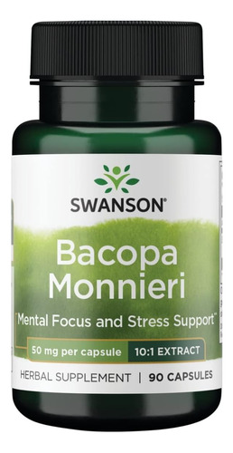 Bacopa Monnieri Extracto (10:1) 50 Mg - 90 Cápsulas  Swanson 