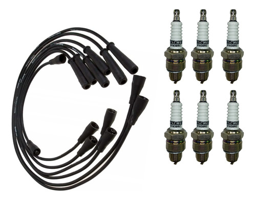 Kit Cables + 4 Bujias Encendido P/ Ika Torino Todos