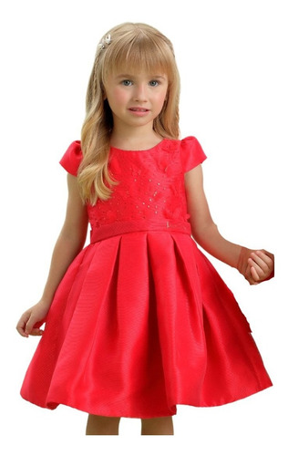 Imagem 3 de 4 de Vestido De Festa Infantil Petit Cherie Vermelho Charm 21422