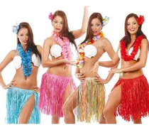 Comprar 12 Falda Hawaiana Flores Fiesta Disfraz Económica Luau