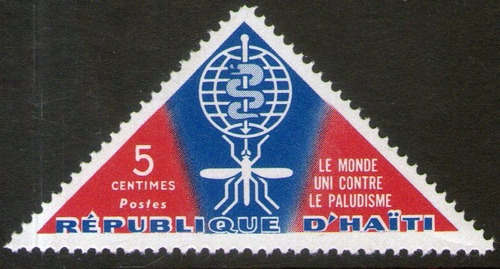 Haití Sello Mint Triangular Erradicación Del Paludismo 1962 