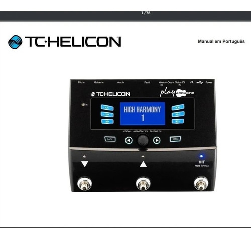  Manual Em Português Do Tc Helicon Voicelive Play Acoustic