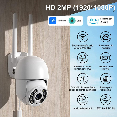 Cámara De Seguridad 5g Wifi Vision Nocturna Con Alarma