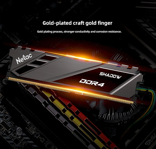 Imagem 2 de 4 de Kit 16gb Ddr4 Netac Shadow 2x 8gb Xmp 3200mhz Latência Cl16