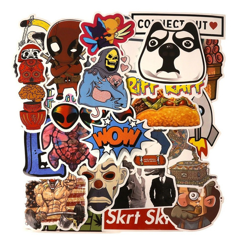 100 X Stickers Decorativos Pack Notebook Auto Skate Maleta