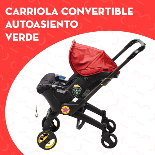 Carriola Convertible Mima2 Con Autoasiento Para Paseo Color Rojo Chasis Negro