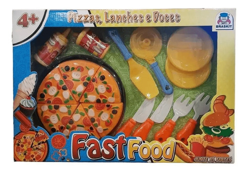 Brinquedo Fast Food Infantil Pizza 900-7 - Braskit