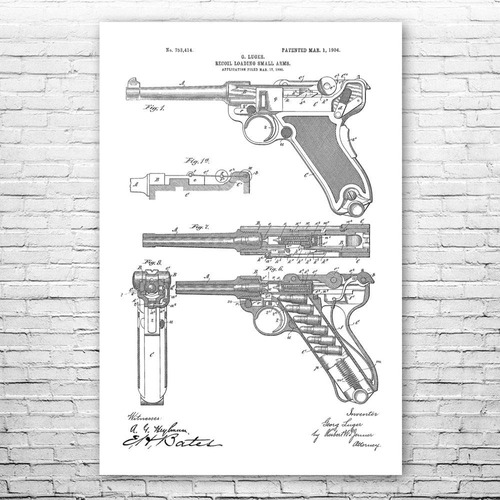 Patentes Tierra Ww2 Luger Pistol Poster Pr B08byylc53_200424