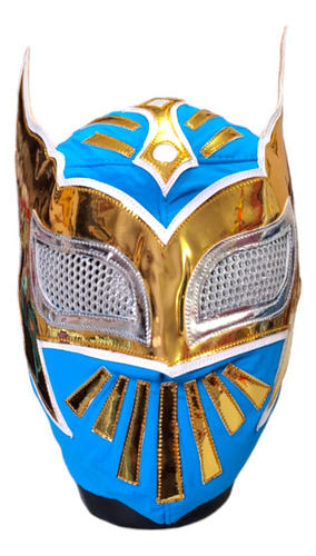 Máscara Sin Cara Semiprofesional De Licra Color Azul