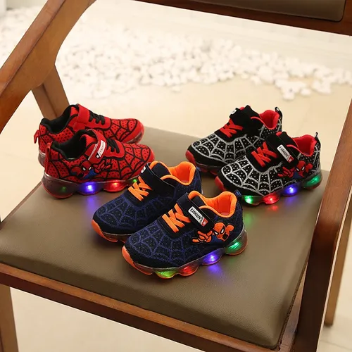 Zapatos Con Luz Spiderman Para Niños Zapatos Con Luz Led