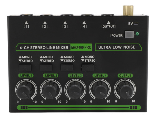 Mezclador De Sonido Compacto Profesional De 4 Canales, 6,35