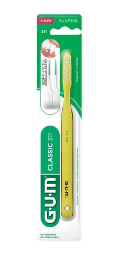 Imagen 2 de 3 de Gum Classic 311 Cepillo De Dientes Suave Plano 3 Hileras