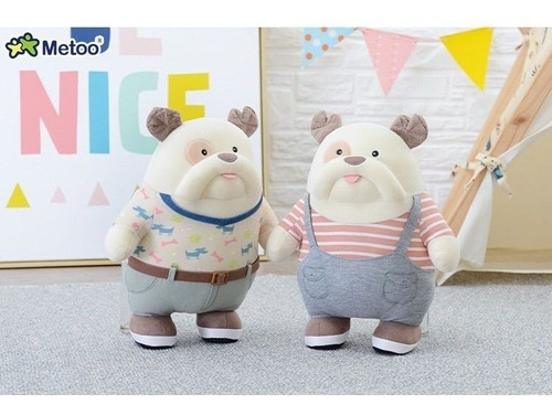 Peluche Metoo Bulldog verde 30 cm