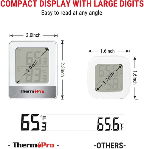 Imagen 3 de 8 de Termómetro Digital Dual Interior Exterior Thermopro Tp200