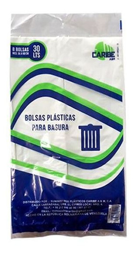 Bolsa Para Basura 30 Lts En Blister 8 Piezas 