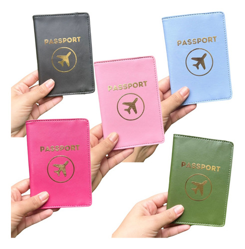 Carteira Capa Porta Passaporte Personalizado Kit 5 Unidades