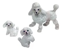 Comprar Adornos Vitrina X3 Perros Porcelana Biscuit Poodle Caniche