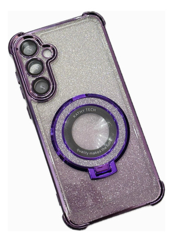 Funda Antigolpe Electro Glitter Soporte Para Samsung A35 A55