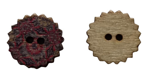 Botones De Madera En Forma De Estrella - 20 Piezas