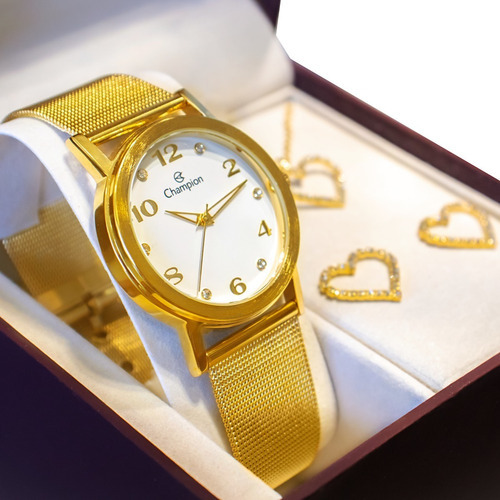 Relógio Champion Dourado Feminino - Cn29034h