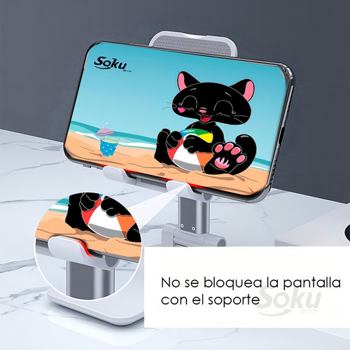 Suporte de alumínio ajustável, suporte para celular, tablet, console, cor branca