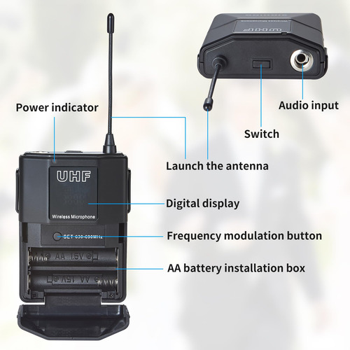 Sistema De Micrófono Inalámbrico De 4 Canales Uhf Sikuing