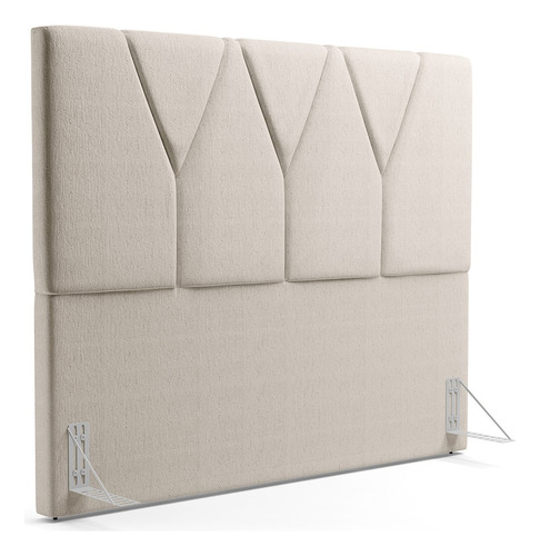 Cabeceira Cama Box Casal Queen 160cm Aura Linho Cru Cor Creme