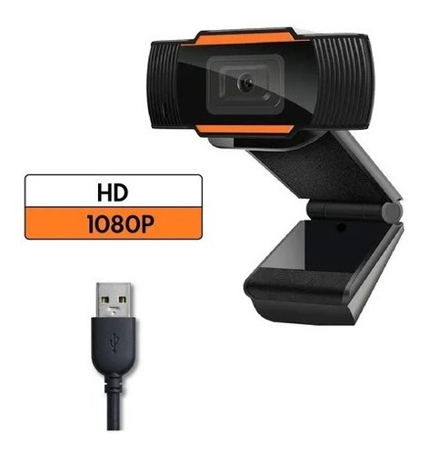 Camara Web Full Hd Usb Con Micrófono Webcam Para Computadora Color Negro