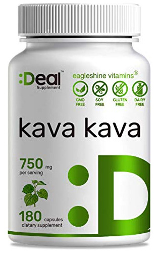 Suplemento De Kava Kava 750 Mg, 180 Cápsulas, Suministro Par