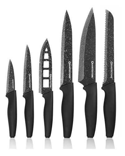 Nutriblade Granitestone Juego De 6 Cuchillos De Cocina Profe