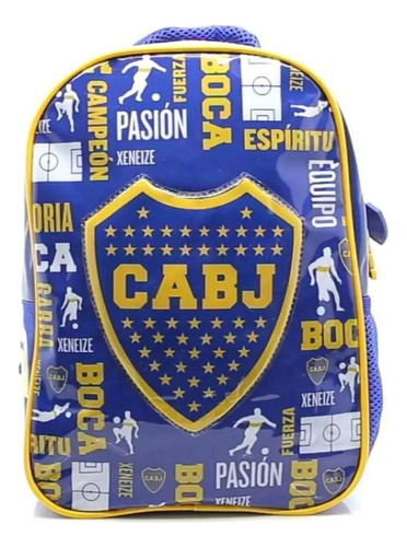 Mochila Escolar Boca Juniors Xeneize Pasion Color Azul Diseño De La Tela Liso