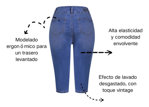 Flamingals Pantalones Capri Mujer Multibotones Skinny Jeans