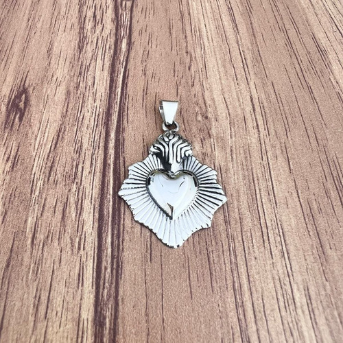 Imagen 6 de 10 de Dije De Plata Ley .925 Corazón Milagrito Mexicano Agálea