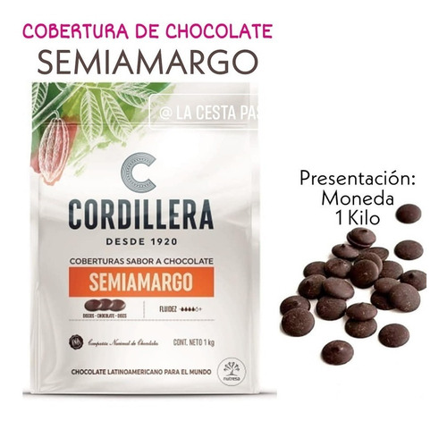 Chocolate Semi Amargo 1 Kg - Kg a $43000