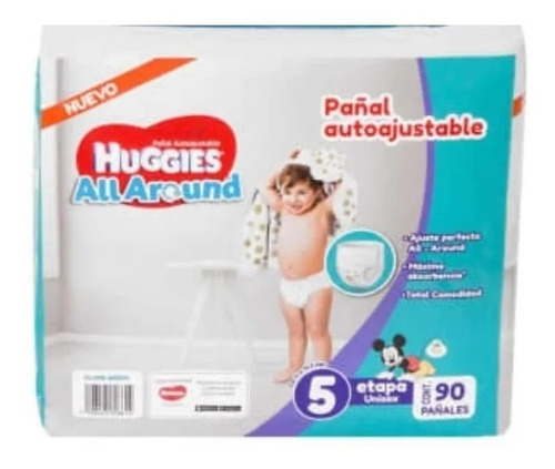 Pañales Etapa 5 Huggies All Around 90 Pzas Msi